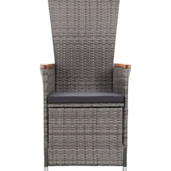MAISON EXCLUSIVE - Chaise inclinable de jardin 2pc et coussins résine tressée gris