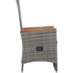 MAISON EXCLUSIVE - Chaise inclinable de jardin 2pc et coussins résine tressée gris