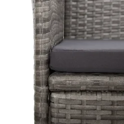 MAISON EXCLUSIVE - Chaise inclinable de jardin 2pc et coussins résine tressée gris