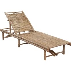 MAISON EXCLUSIVE - Chaise longue de jardin avec coussin bambou