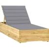 MAISON EXCLUSIVE - Chaise longue avec coussin gris bois de pin imprégné