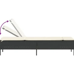 MAISON EXCLUSIVE - Chaise longue avec coussin noir résine tressée