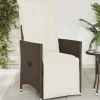 MAISON EXCLUSIVE - Chaise inclinable de jardin avec coussins marron résine tressée