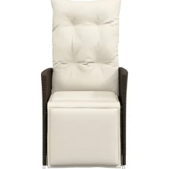 MAISON EXCLUSIVE - Chaise inclinable de jardin avec coussins marron résine tressée