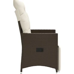 MAISON EXCLUSIVE - Chaise inclinable de jardin avec coussins marron résine tressée