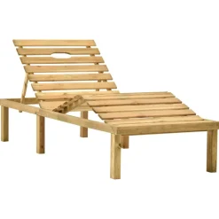 MAISON EXCLUSIVE - Chaise longue avec coussin taupe bois de pin imprégné
