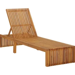 MAISON EXCLUSIVE - Chaise longue avec coussin bois d'acacia solide