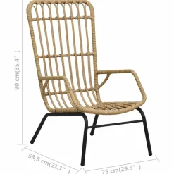 MAISON EXCLUSIVE - Chaise de jardin résine tressée marron clair