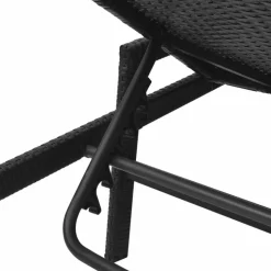 MAISON EXCLUSIVE - Chaise longue avec coussin résine tressée noir