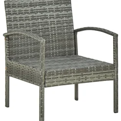 MAISON EXCLUSIVE - Chaise de jardin avec coussin résine tressée gris