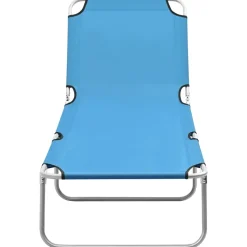 MAISON EXCLUSIVE - Chaise longue pliable acier et tissu bleu turquoise