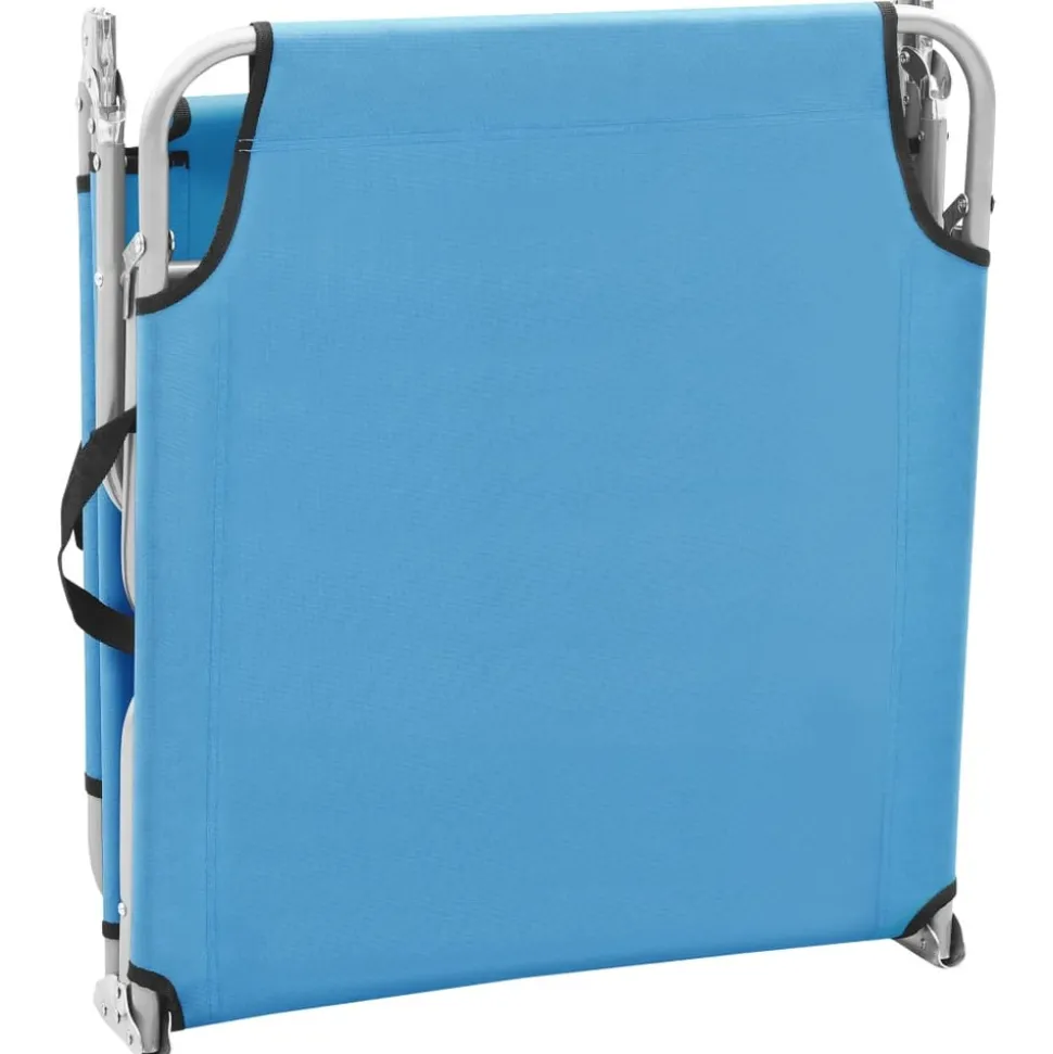MAISON EXCLUSIVE - Chaise longue pliable acier et tissu bleu turquoise