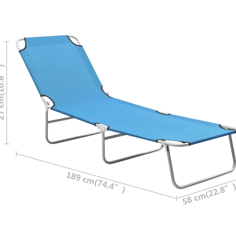 MAISON EXCLUSIVE - Chaise longue pliable acier et tissu bleu turquoise