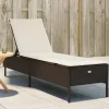 MAISON EXCLUSIVE - Chaise longue avec coussin marron résine tressée