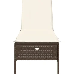 MAISON EXCLUSIVE - Chaise longue avec coussin marron résine tressée