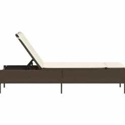 MAISON EXCLUSIVE - Chaise longue avec coussin marron résine tressée