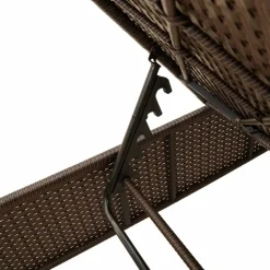 MAISON EXCLUSIVE - Chaise longue avec coussin marron résine tressée
