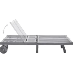 MAISON EXCLUSIVE - Chaise longue de jardin 2 places avec coussin gris acacia