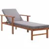 MAISON EXCLUSIVE - Chaise longue et coussin résine tressée et bois d'acacia gris