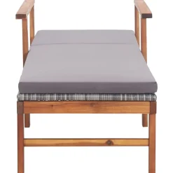 MAISON EXCLUSIVE - Chaise longue et coussin résine tressée et bois d'acacia gris