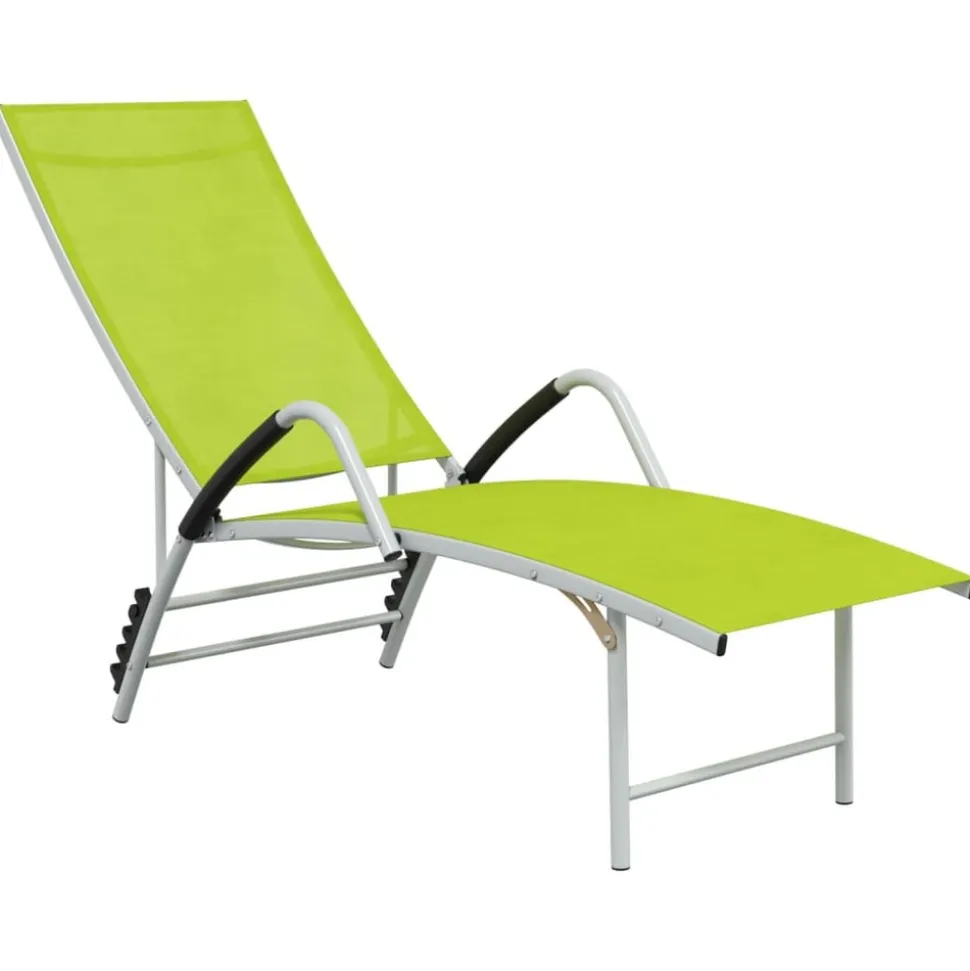 MAISON EXCLUSIVE - Chaise longue textilène et aluminium vert