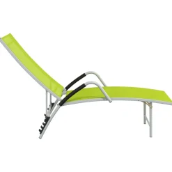 MAISON EXCLUSIVE - Chaise longue textilène et aluminium vert