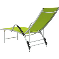 MAISON EXCLUSIVE - Chaise longue textilène et aluminium vert