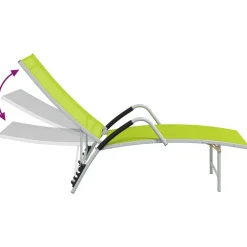 MAISON EXCLUSIVE - Chaise longue textilène et aluminium vert