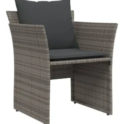 MAISON EXCLUSIVE - Chaise de jardin avec tabouret gris résine tressée