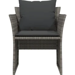 MAISON EXCLUSIVE - Chaise de jardin avec tabouret gris résine tressée