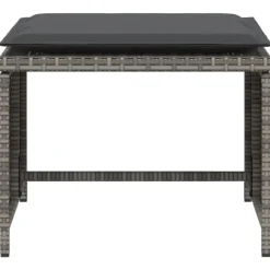 MAISON EXCLUSIVE - Chaise de jardin avec tabouret gris résine tressée