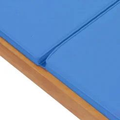 MAISON EXCLUSIVE - Chaise longue avec coussin bois de teck solide bleu
