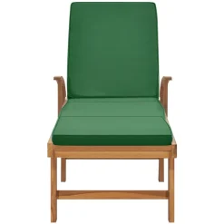 MAISON EXCLUSIVE - Chaise longue avec coussin bois de teck solide vert