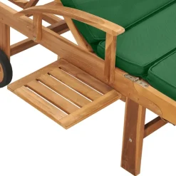 MAISON EXCLUSIVE - Chaise longue avec coussin bois de teck solide vert