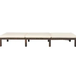MAISON EXCLUSIVE - Chaise longue avec coussin résine tressée marron