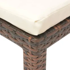 MAISON EXCLUSIVE - Chaise longue avec coussin résine tressée marron