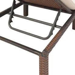 MAISON EXCLUSIVE - Chaise longue avec coussin résine tressée marron