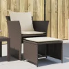 MAISON EXCLUSIVE - Chaise de jardin avec tabouret marron résine tressée