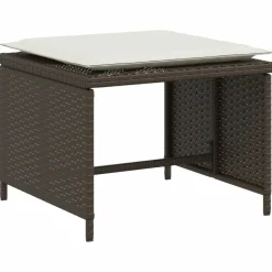 MAISON EXCLUSIVE - Chaise de jardin avec tabouret marron résine tressée