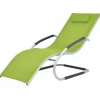 MAISON EXCLUSIVE - Chaise longue avec oreiller aluminium et textilène vert