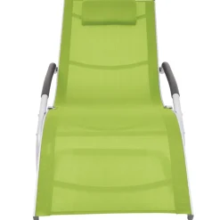 MAISON EXCLUSIVE - Chaise longue avec oreiller aluminium et textilène vert