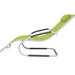 MAISON EXCLUSIVE - Chaise longue avec oreiller aluminium et textilène vert