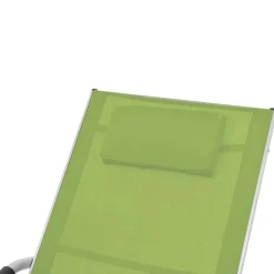 MAISON EXCLUSIVE - Chaise longue avec oreiller aluminium et textilène vert