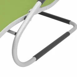 MAISON EXCLUSIVE - Chaise longue avec oreiller aluminium et textilène vert