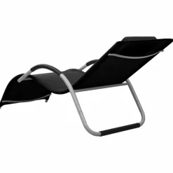 MAISON EXCLUSIVE - Chaise longue textilène noir et gris
