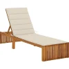 MAISON EXCLUSIVE - Chaise longue avec coussin bois d'acacia solide