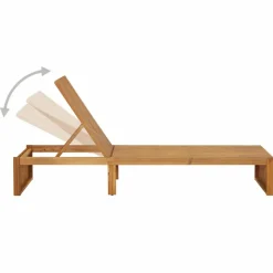 MAISON EXCLUSIVE - Chaise longue avec coussin bois d'acacia solide