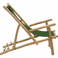 MAISON EXCLUSIVE - Chaise de terrasse bambou et toile vert