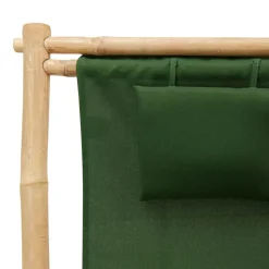 MAISON EXCLUSIVE - Chaise de terrasse bambou et toile vert