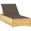 MAISON EXCLUSIVE - Chaise longue avec coussin taupe bois de pin imprégné